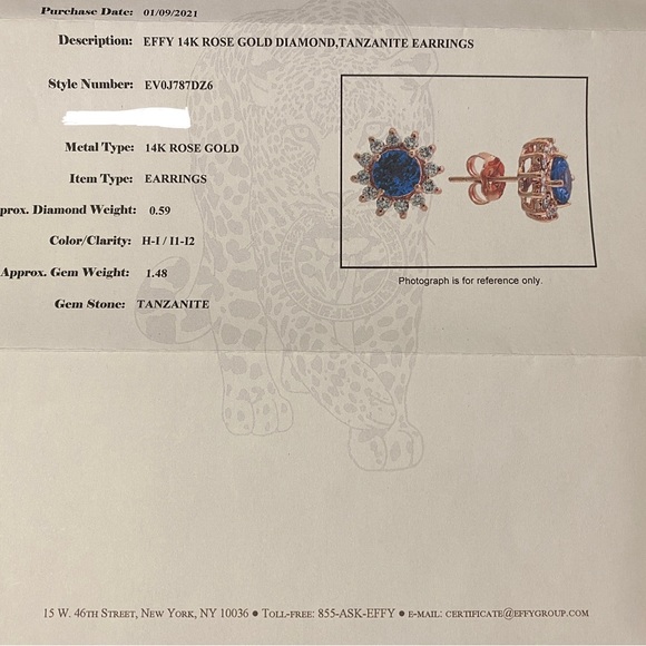 Effy 14K Rose Gold Diamond Tanzanite Earrings